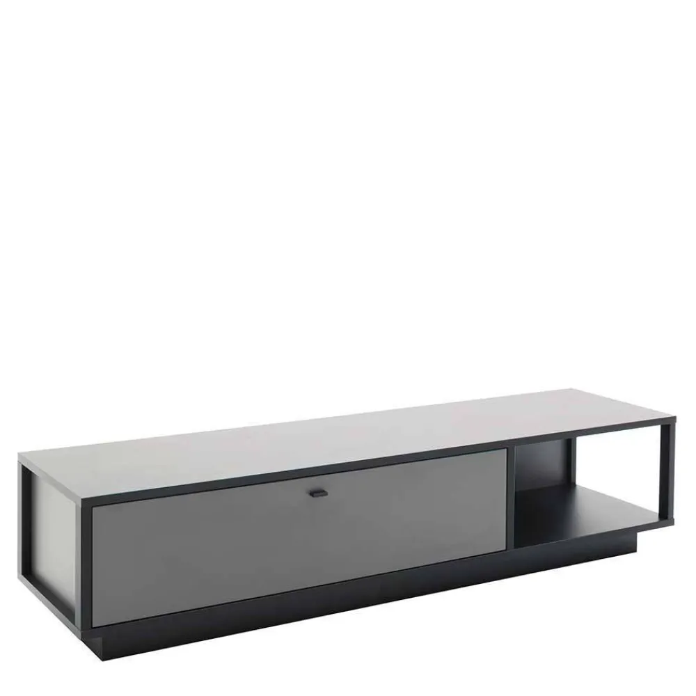 Wohnen Wohnwände<Designer-Wohnwand Möbel in Grau - Ridona (dreiteilig)