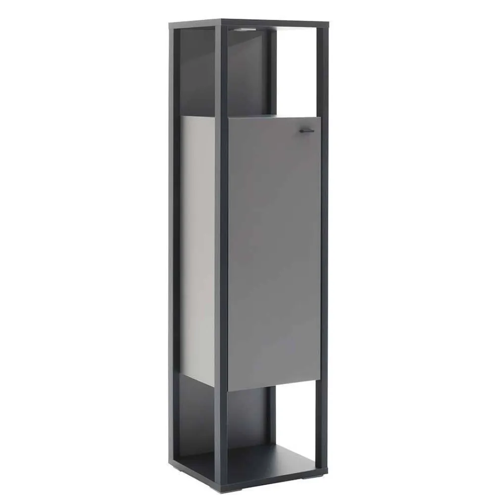 Wohnen Wohnwände<Designer-Wohnwand Möbel in Grau - Ridona (dreiteilig)
