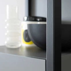 Wohnen Wohnwände<Designer-Wohnwand Möbel in Grau - Ridona (dreiteilig)