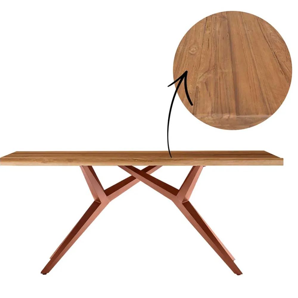 Wohnen Tische<Design-Esstisch aus Altholz Teak - Canarie
