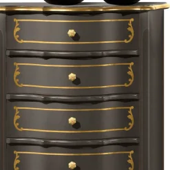 Wohnen Kommoden<Design-Hochkommode in Dunkelbraun und Gold - Numrek