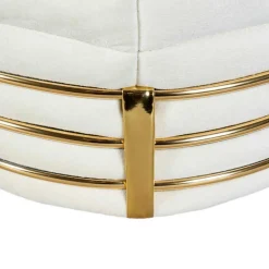 Wohnen Hocker<Designhocker in Cremeweiß Samtvelours - Ganuhr