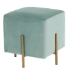 Wohnen Hocker<Designhocker in Graugrün Samt - Strong
