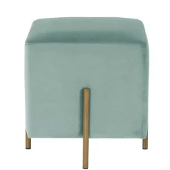 Wohnen Hocker<Designhocker in Graugrün Samt - Strong