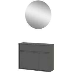 Wohnen Garderoben<Design-Kommode mit Spiegel Set - Flemingo (zweiteilig)