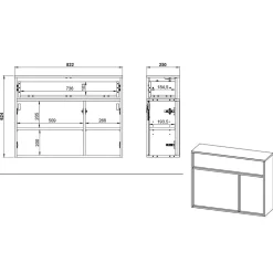 Wohnen Garderoben<Design-Kommode mit Spiegel Set - Flemingo (zweiteilig)