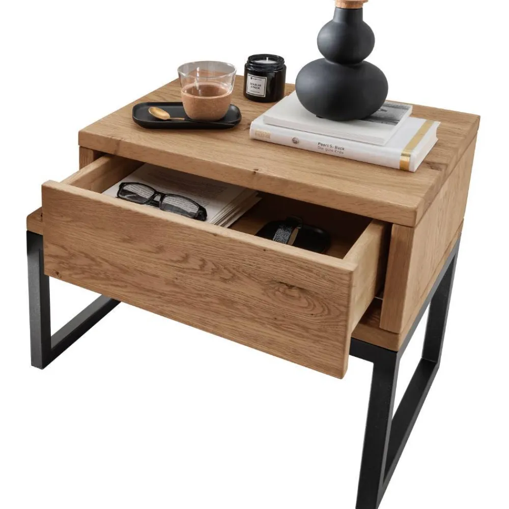 Wohnen Kommoden<Design-Nachttisch aus Wildeiche Massivholz - Sangre