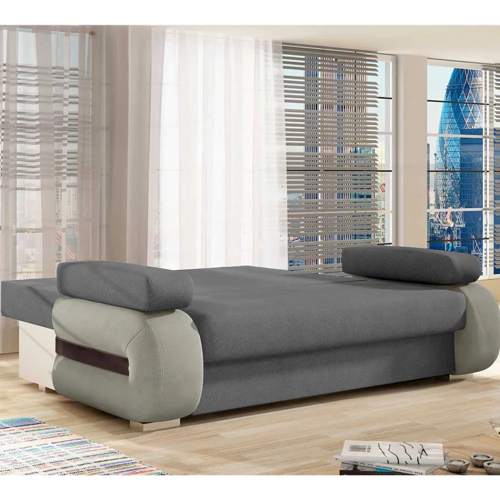 Wohnen Betten|Sofas<Design-Schlafsofa in Grau und Hellgrau - Blascina