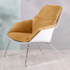 Wohnen Sessel|Stühle<Designsessel in Gelb und Weiß - Navarra (2er Set)