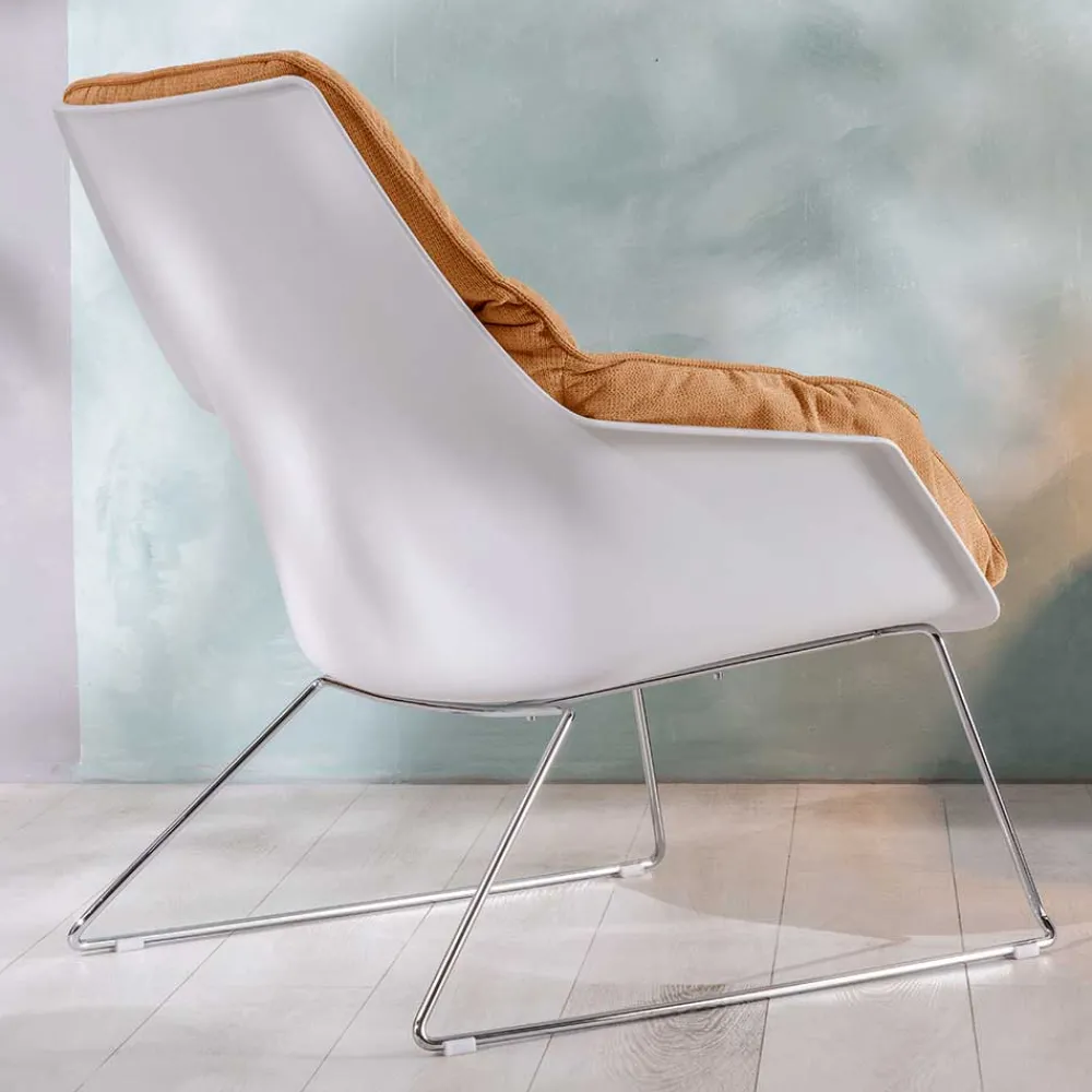 Wohnen Sessel|Stühle<Designsessel in Gelb und Weiß - Navarra (2er Set)