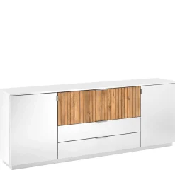 Wohnen Sideboards<Design-Sideboard in Weiß mit Eiche Bianco - Miloris