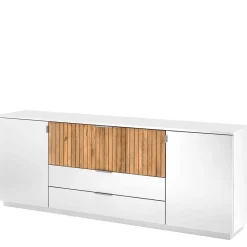 Wohnen Sideboards<Design-Sideboard in Weiß mit Eiche Bianco - Miloris