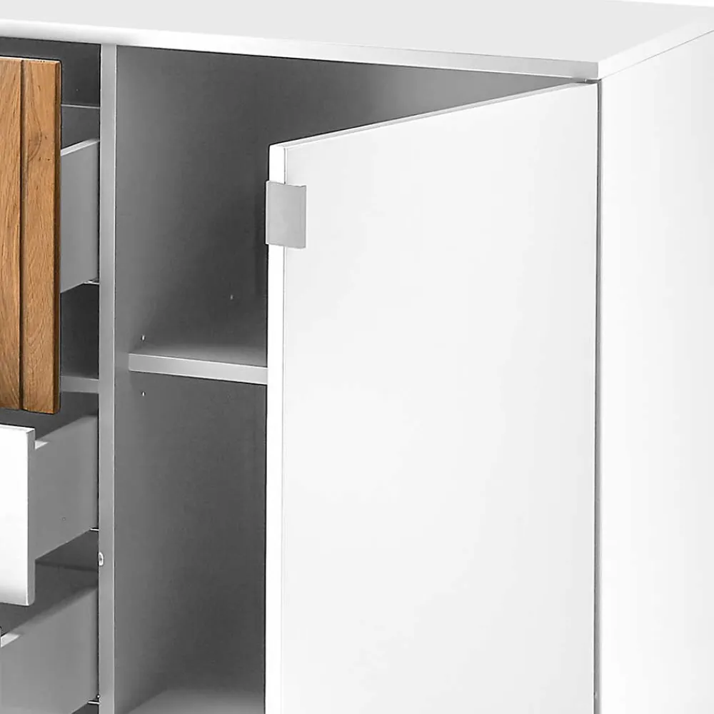 Wohnen Sideboards<Design-Sideboard in Weiß mit Eiche Bianco - Miloris