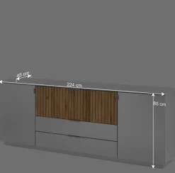 Wohnen Sideboards<Design-Sideboard in Weiß mit Eiche Bianco - Miloris