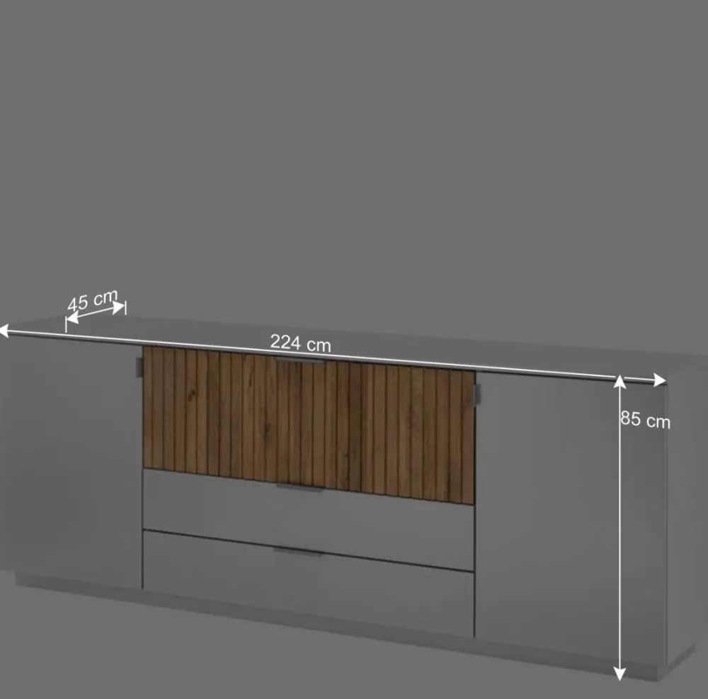 Wohnen Sideboards<Design-Sideboard in Weiß mit Eiche Bianco - Miloris