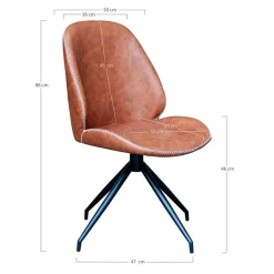 Wohnen Stühle<Designstuhl in Cognac Braun - Fantyna (2er Set)