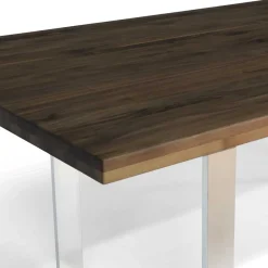 Wohnen Tische<Designtisch aus Nussbaum Holz & Edelstahl - Yocha