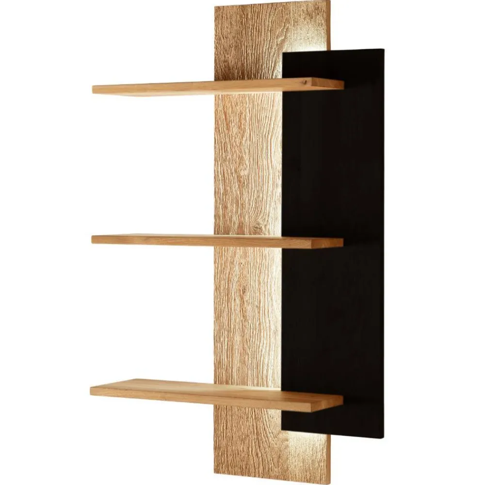 Wohnen Regale<Design-Wandregal aus Wildeiche Massivholz - Ribadon