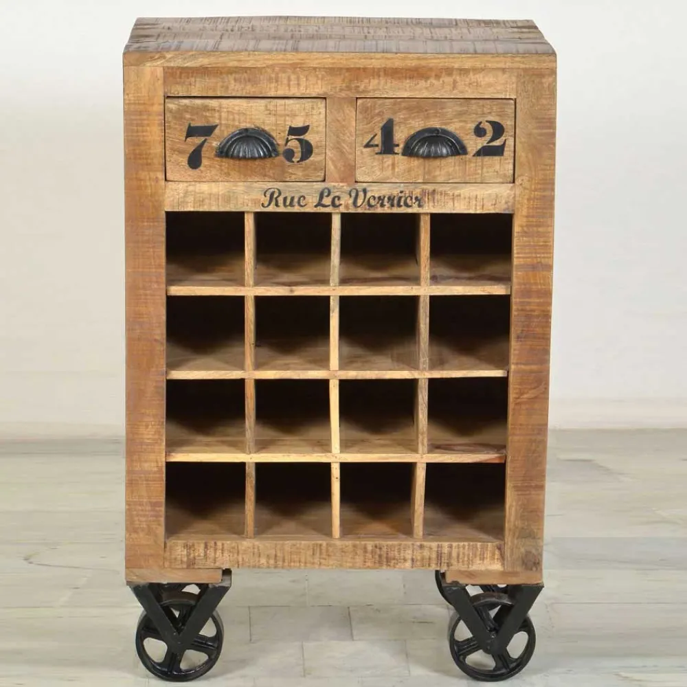 Wohnen Regale<Design-Weinregal Indri aus Mangoholz