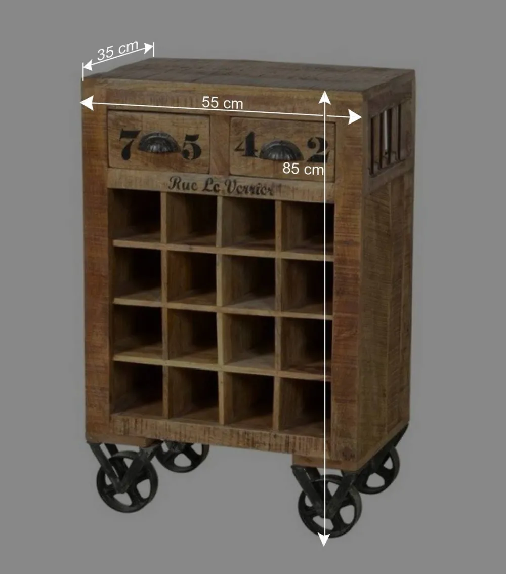 Wohnen Regale<Design-Weinregal Indri aus Mangoholz