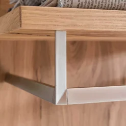 Wohnen Garderoben<Dielen Set mit Balkeneiche Furnier & Spiegel Macusos & Glas Anthrazit (vierteilig)
