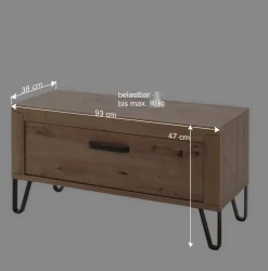 Wohnen Sitzbank<Dielenbank in Wildeiche Optik - Carry