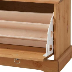 Wohnen Sitzbank<Dielenbank mit Schuhklappe aus Massivholz - Edranov