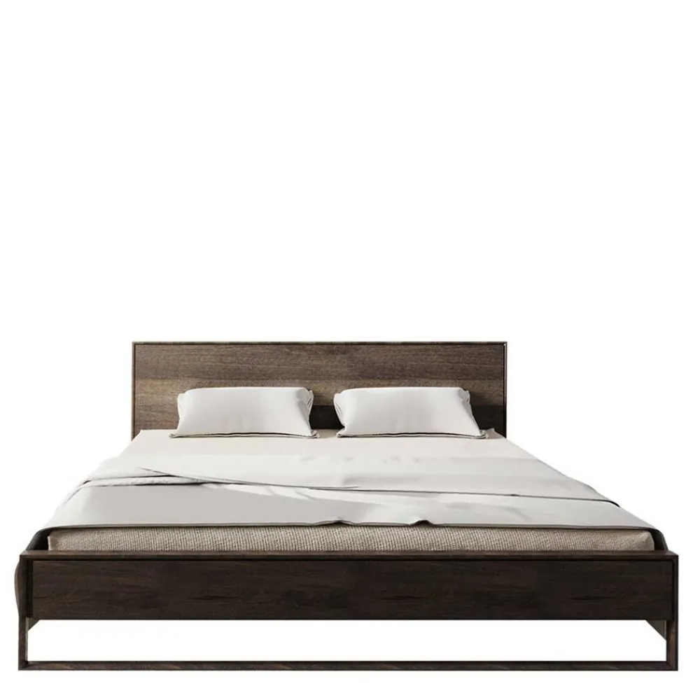 Wohnen Betten<Doppelbett Bettgestell aus Eiche in Braun - Vasteca