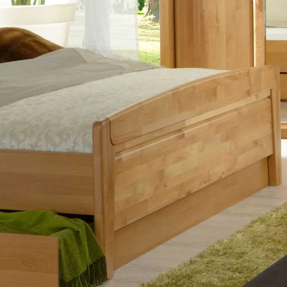 Wohnen Betten<Doppelbett Bordeaux aus Erle Teilmassiv