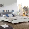 Wohnen Betten<Doppelbett Elburg mit Polsterkopfteil in Grau Braun