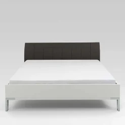 Wohnen Betten<Doppelbett Elburg mit Polsterkopfteil in Grau Braun