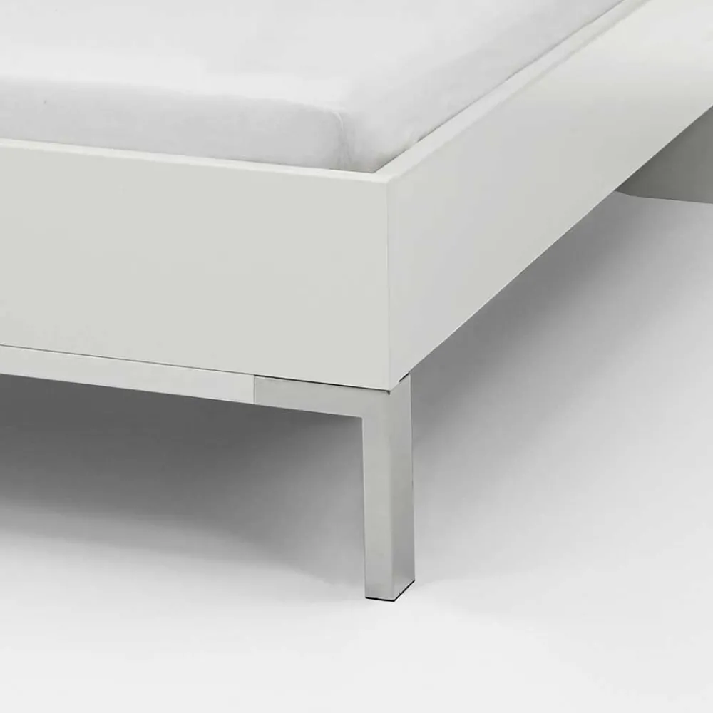 Wohnen Betten<Doppelbett Elburg mit Polsterkopfteil in Grau Braun