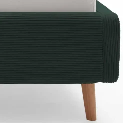 Wohnen Betten<Doppelbett in Dunkelgrün Cord - Topra