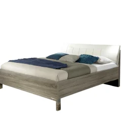 Wohnen Betten<Doppelbett Symonya mit Polsterkopfteil in Creme