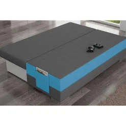 Wohnen Sofas<Doppelschlafsofa in Grau und Türkis Blau - Lician