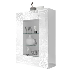 Wohnen Vitrinen<Doppeltür Designvitrine in Weiß - Vascaub