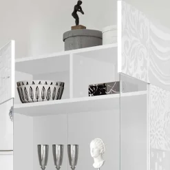 Wohnen Vitrinen<Doppeltür Designvitrine in Weiß - Vascaub