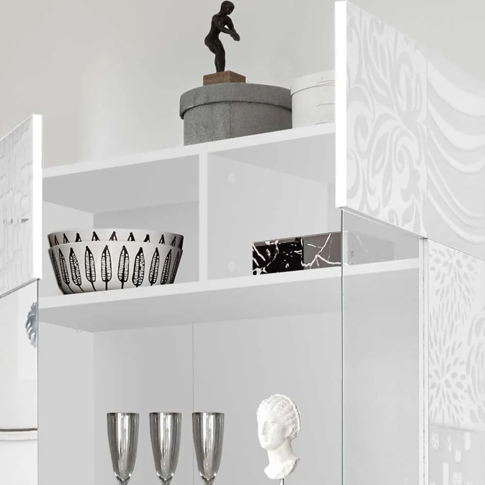 Wohnen Vitrinen<Doppeltür Designvitrine in Weiß - Vascaub