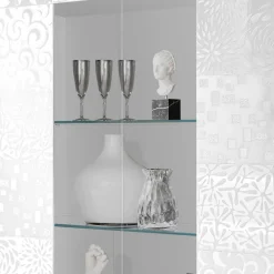 Wohnen Vitrinen<Doppeltür Designvitrine in Weiß - Vascaub