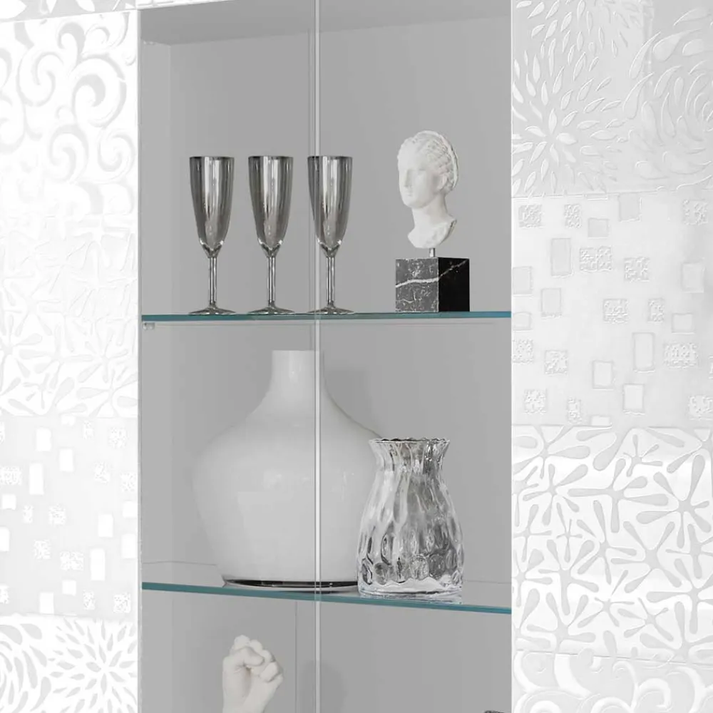 Wohnen Vitrinen<Doppeltür Designvitrine in Weiß - Vascaub
