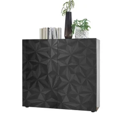 Wohnen Sideboards<Doppeltür Kommode in Dunkelgrau Hochglanz - Kuriasna
