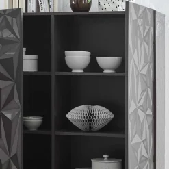 Wohnen Sideboards<Doppeltür Kommode in Dunkelgrau Hochglanz - Kuriasna