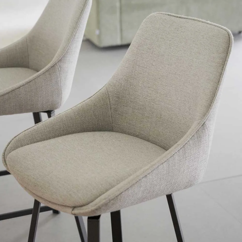 Wohnen Hocker<Drehbare Barstühle in Beige - Taja (2er Set)