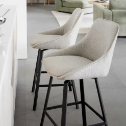 Wohnen Hocker<Drehbare Barstühle in Beige - Taja (2er Set)