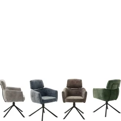 Wohnen Stühle<Drehbare Esszimmerstühle in Oliv Grün - Unkorian (2er Set)