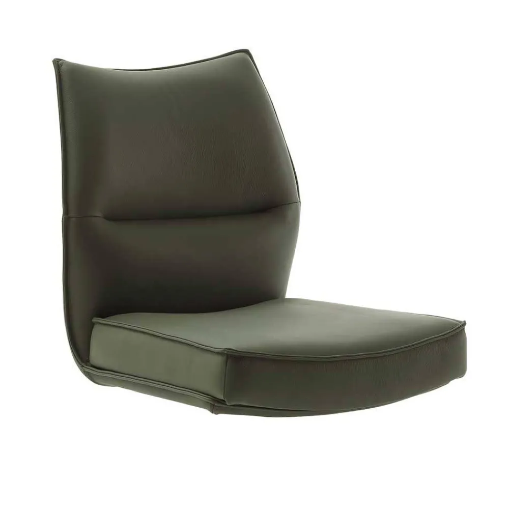 Wohnen Stühle<Drehbare Lederstühle in Oliv Grün - Diziana (2er Set)