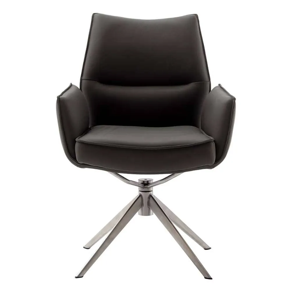 Wohnen Stühle<Drehbare Tischsessel aus Echtleder - Cascaya (2er Set)