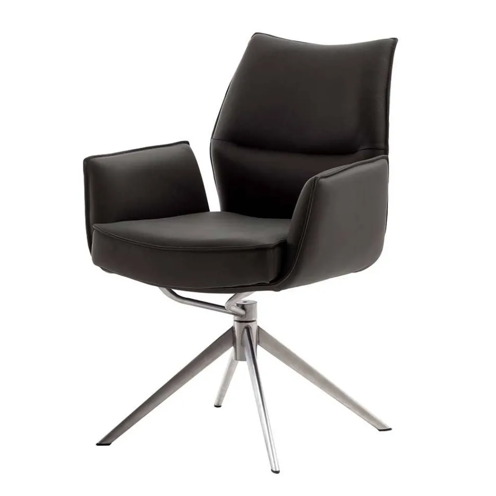 Wohnen Stühle<Drehbare Tischsessel aus Echtleder - Cascaya (2er Set)