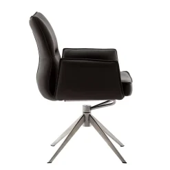 Wohnen Stühle<Drehbare Tischsessel aus Echtleder - Cascaya (2er Set)