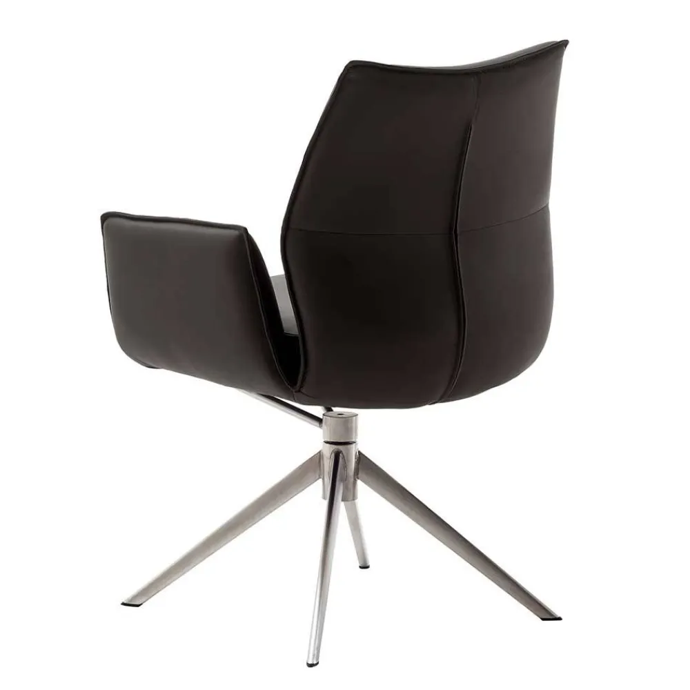 Wohnen Stühle<Drehbare Tischsessel aus Echtleder - Cascaya (2er Set)